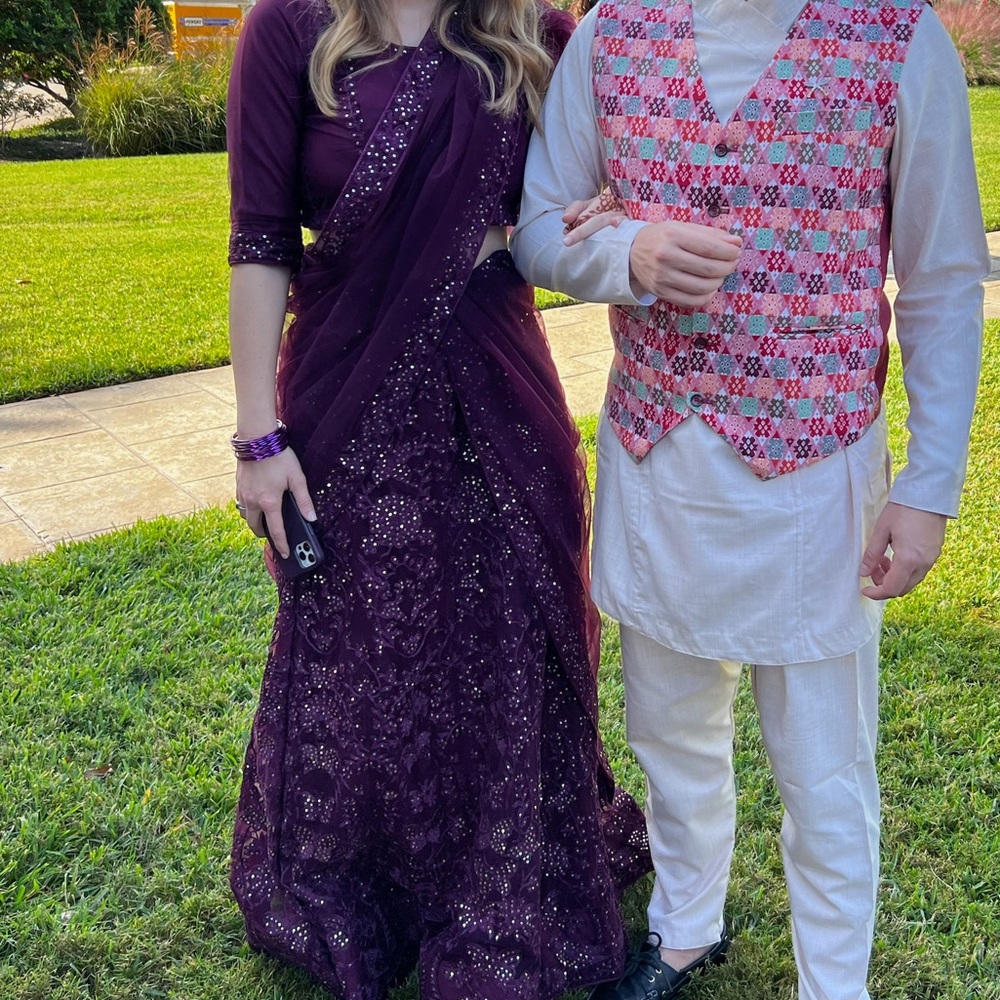 Indian Lehnga, violet color